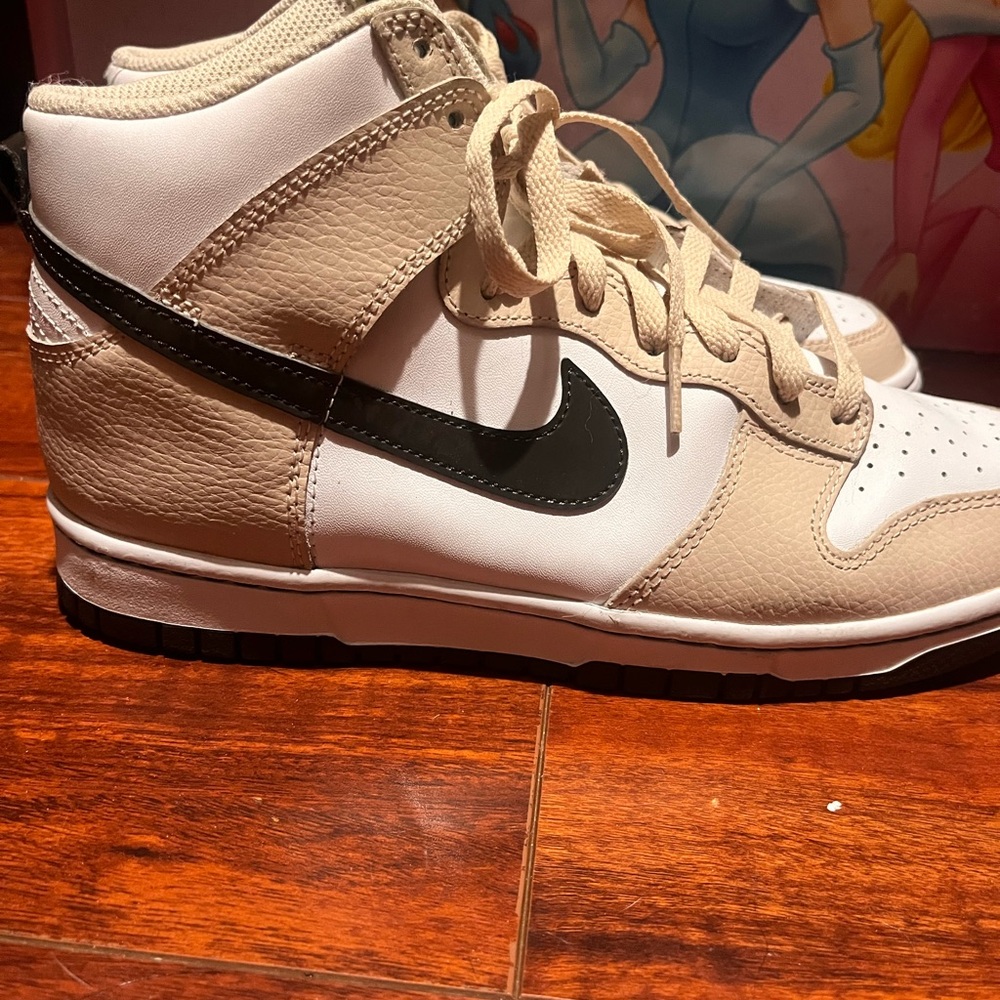 Nike high tops in neutral tones